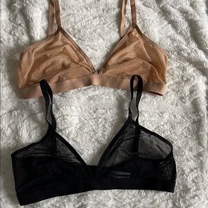 GAP Sheer Black and Tan Bralette Set